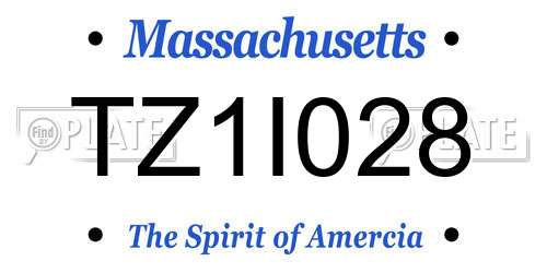 TZ1I028 Massachusetts License Plate