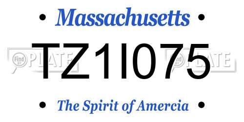 TZ1I075 Massachusetts License Plate