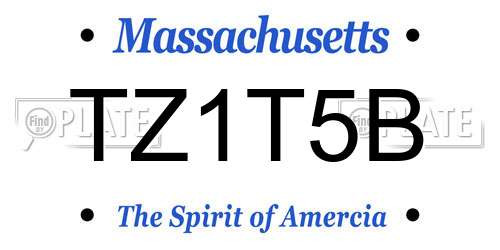 TZ1T5B Massachusetts License Plate