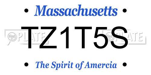 TZ1T5S Massachusetts License Plate