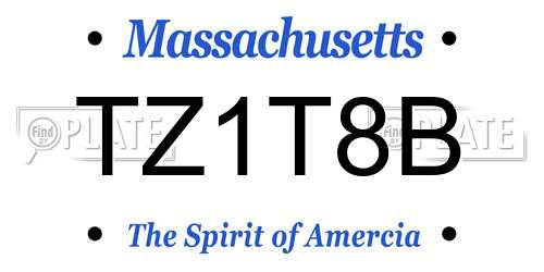 TZ1T8B Massachusetts License Plate
