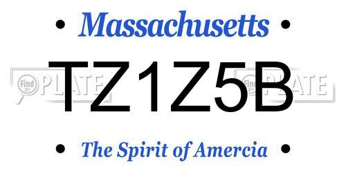 TZ1Z5B Massachusetts License Plate
