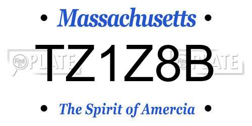 TZ1Z8B Massachusetts License Plate