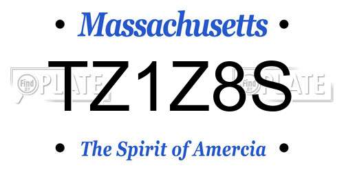TZ1Z8S Massachusetts License Plate