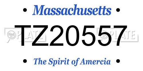 TZ20557 Massachusetts License Plate