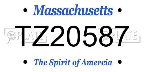 TZ20587 Massachusetts License Plate