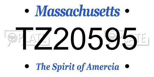 TZ20595 Massachusetts License Plate