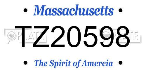 TZ20598 Massachusetts License Plate