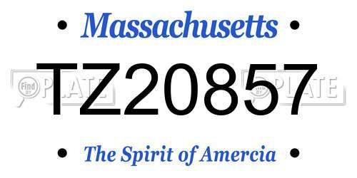 TZ20857 Massachusetts License Plate