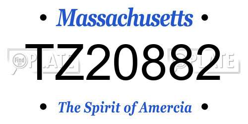 TZ20882 Massachusetts License Plate