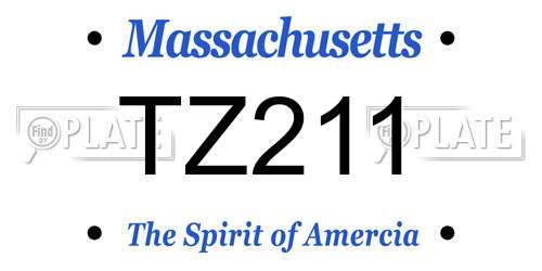 TZ211 Massachusetts License Plate