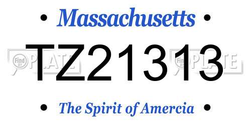 TZ21313 Massachusetts License Plate