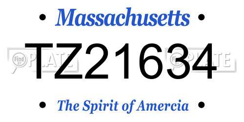 TZ21634 Massachusetts License Plate