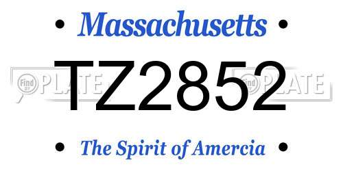 TZ2852 Massachusetts License Plate