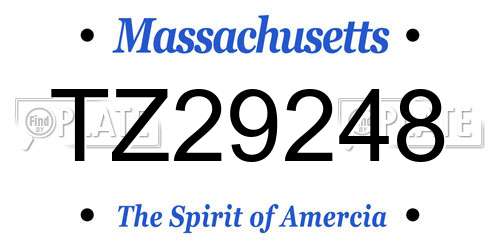 TZ29248 Massachusetts License Plate