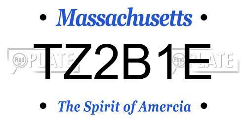 TZ2B1E Massachusetts License Plate