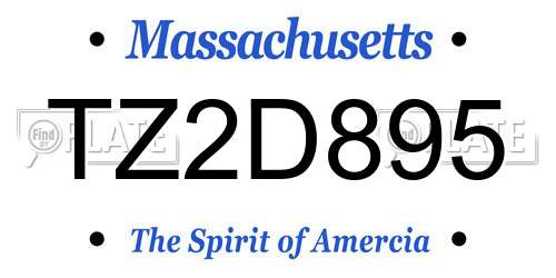 TZ2D895 Massachusetts License Plate