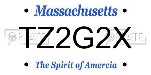 TZ2G2X Massachusetts License Plate