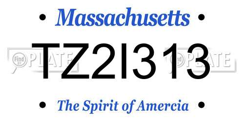 TZ2I313 Massachusetts License Plate