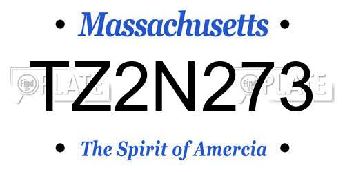 TZ2N273 Massachusetts License Plate