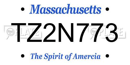 TZ2N773 Massachusetts License Plate