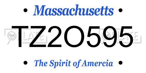 TZ2O595 Massachusetts License Plate