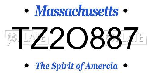 TZ2O887 Massachusetts License Plate