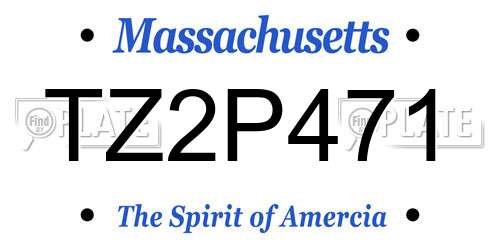 TZ2P471 Massachusetts License Plate