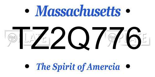 TZ2Q776 Massachusetts License Plate