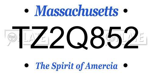 TZ2Q852 Massachusetts License Plate