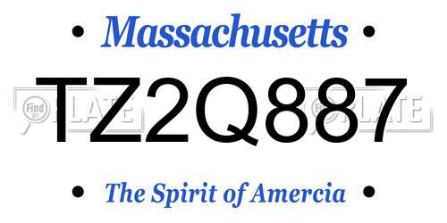 TZ2Q887 Massachusetts License Plate