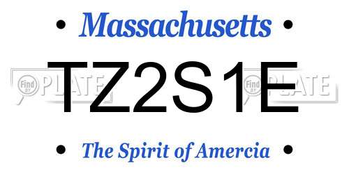 TZ2S1E Massachusetts License Plate