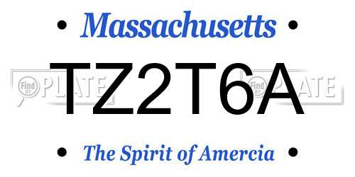 TZ2T6A Massachusetts License Plate