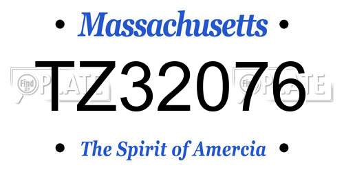 TZ32076 Massachusetts License Plate