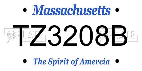 TZ3208B Massachusetts License Plate