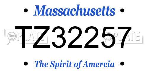 TZ32257 Massachusetts License Plate