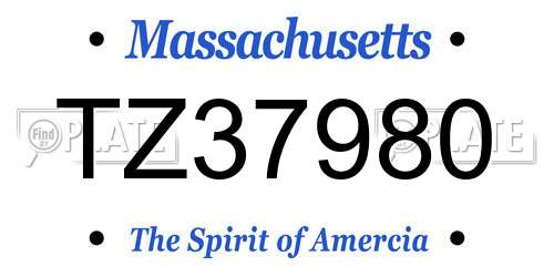 TZ37980 Massachusetts License Plate