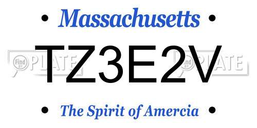 TZ3E2V Massachusetts License Plate