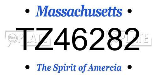 TZ46282 Massachusetts License Plate