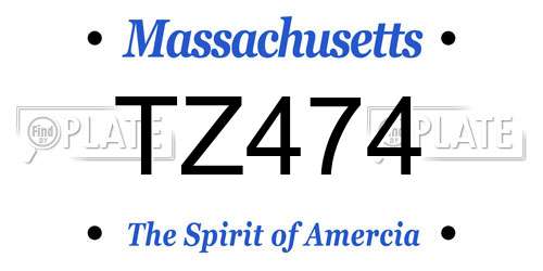 TZ474 Massachusetts License Plate
