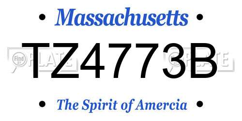 TZ4773B Massachusetts License Plate