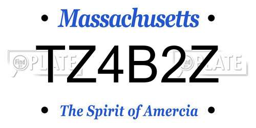 TZ4B2Z Massachusetts License Plate