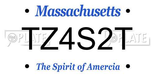 TZ4S2T Massachusetts License Plate