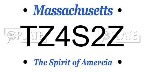 TZ4S2Z Massachusetts License Plate