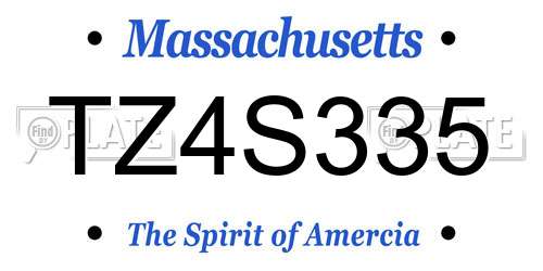 TZ4S335 Massachusetts License Plate