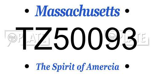 TZ50093 Massachusetts License Plate