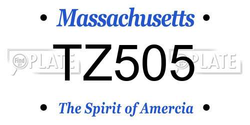 TZ505 Massachusetts License Plate