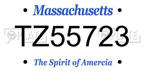 TZ55723 Massachusetts License Plate