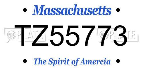 TZ55773 Massachusetts License Plate