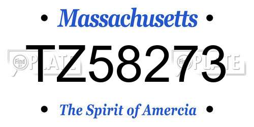 TZ58273 Massachusetts License Plate
